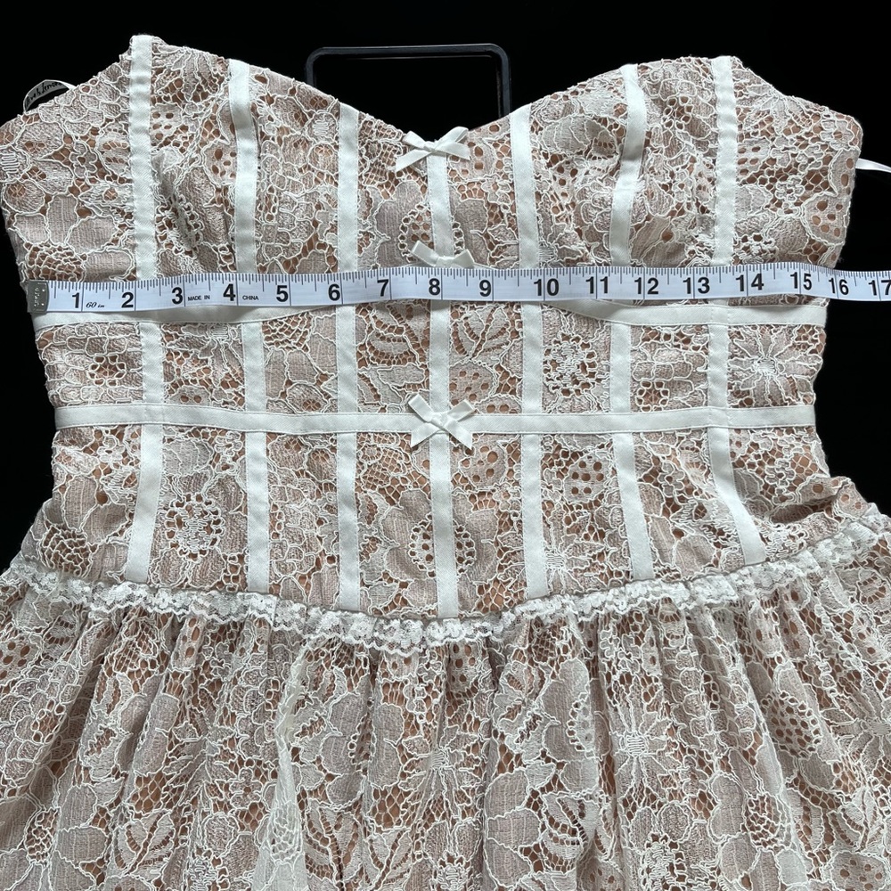 For Love and Lemons Dress. Ivory Lace Bustier. - Picture 9 of 13